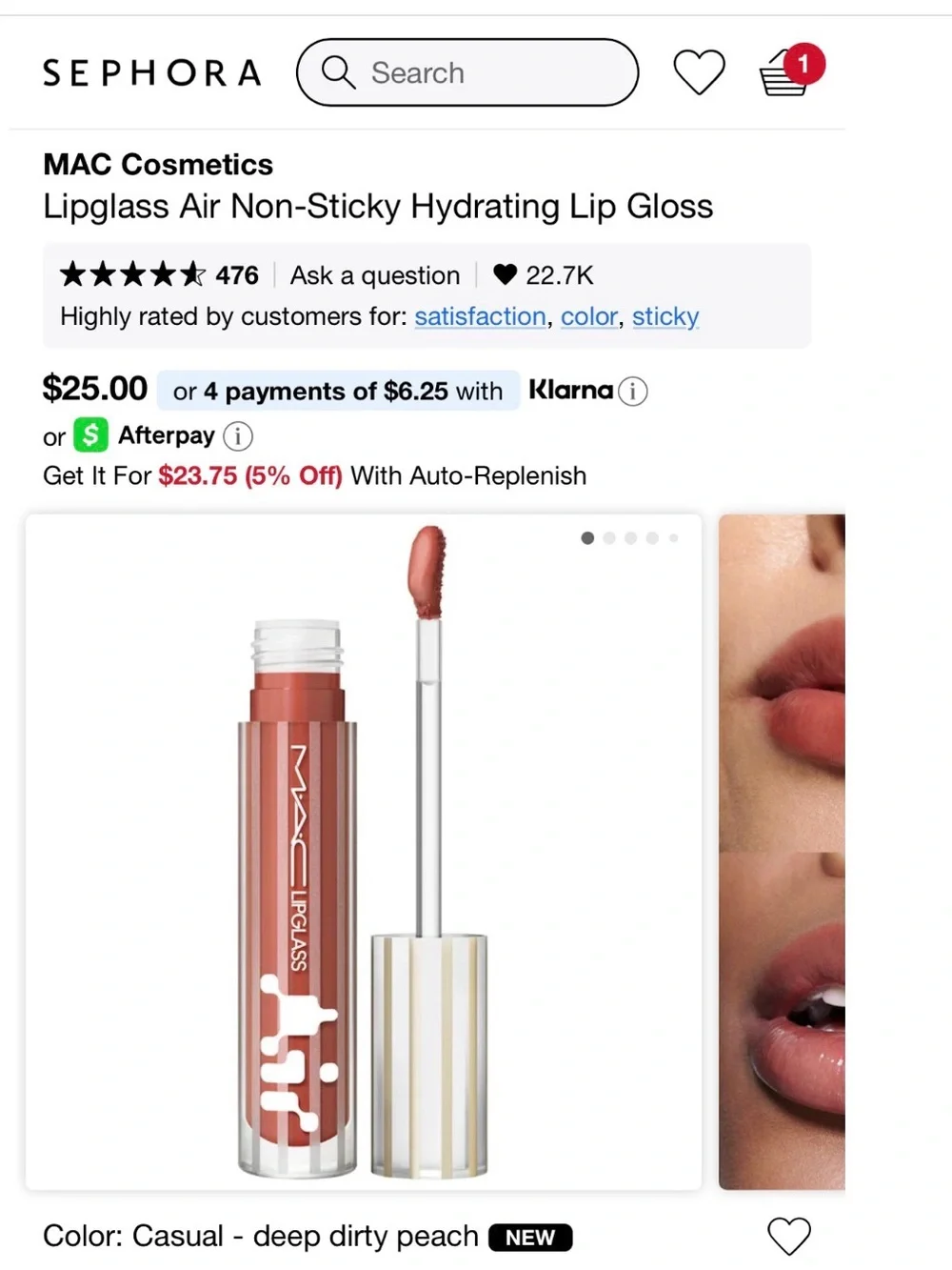 MAC Cosmetics Lipglass Lip Gloss in Deep Red